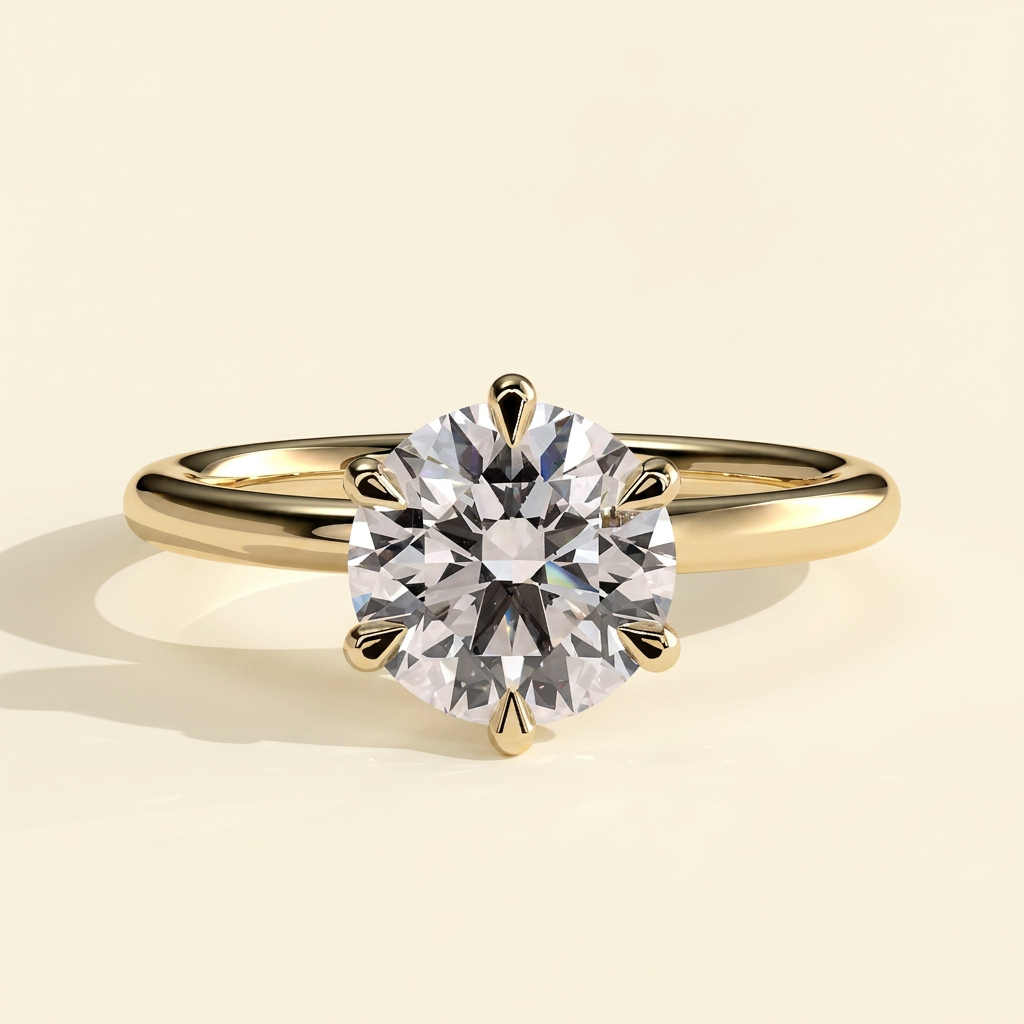 The Ciela - Round Cut Lab Grown Diamond Six Claw Solitaire Engagement Ring