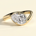 The Clara - Pear Cut Lab Grown Diamond East West Bypass Band Engagement Ring