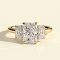The Elina - Classic Radiant Lab Grown Diamond Three Stone Engagement Ring