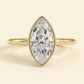The Venia - Marquise Cut Lab Grown Diamond Bezel Solitaire Engagement Ring