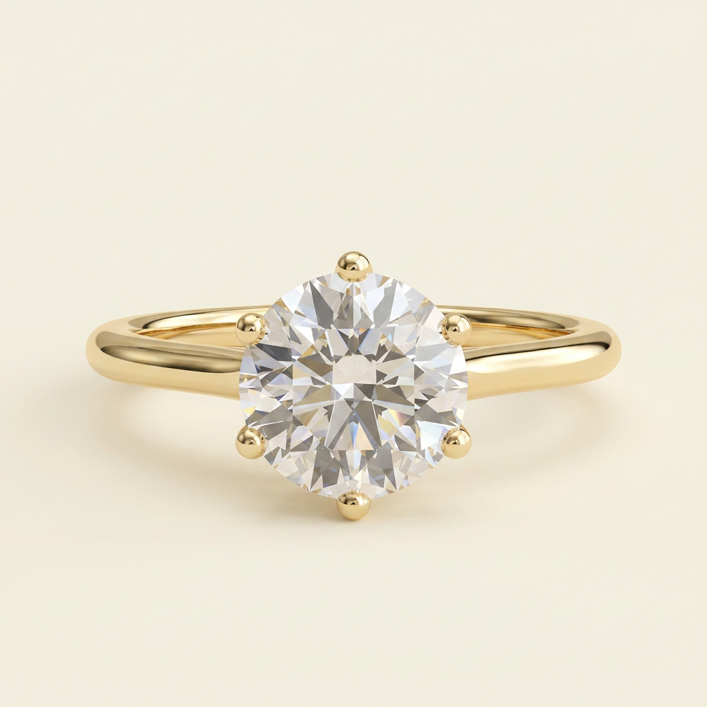 The Rosea - Round Cut Lab Grown Diamond Six Claw Solitaire with Woven Trellis Gallery and Lattice Detail Engagement Ring