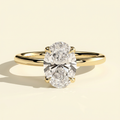 The Nyssa - Oval Lab Grown Diamond Ring with Petal Gallery and Leaf Detail