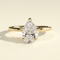 The Aria - Simple Pear Shaped Lab Grown Diamond Solitaire Engagement Ring