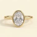 The Piera - Oval Cut Lab Grown Diamond Bezel Set Solitaire Engagement Ring