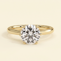 The Verina - Round Cut Lab Diamond Solitaire with Open Trellis Gallery and Cathedral Setting Ring