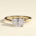 The Riva - Elongated Cushion Cut Lab Grown Diamond East West Hidden Halo Engagement Ring