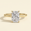 The Ersa - Radiant Lab Diamond Solitaire with Cathedral Setting and Open Trellis Gallery Ring
