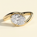 The Ostara - East West Oval Lab Grown Diamond Solitaire with Bypass Band Engagement Ring