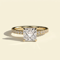The Dova - Princess Lab Grown Diamond Solitaire with Hidden Halo & Pave