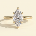 The Unelle - Marquise Cut Lab Grown Diamond Solitaire with Wrap Around Hidden Halo Engagement Ring