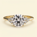 The Gioia - Round Cut Lab Grown Diamond Solitaire Engagement Ring with Round Shoulder Stones