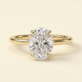 The Chiara - Oval Cut Lab Grown Diamond Hidden Halo Solitaire with Cathedral High Setting Engagement Ring