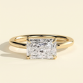 The Ovelle - Radiant Cut Lab Grown Diamond East West Solitaire with Raised Basket Gallery Engagement Ring