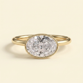 The Fina - Oval Cut Lab Grown Diamond East West Bezel Set Solitaire Engagement Ring