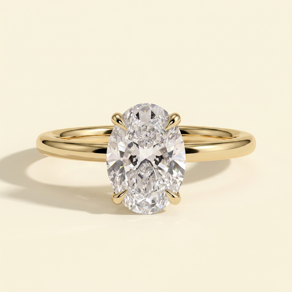 The Verity - Classic Oval Cut Lab Grown Diamond Solitaire Engagement Ring