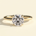The Cielo - Round Cut Lab Grown Diamond Floating Cathedral Low Set Hidden Halo Engagement Ring