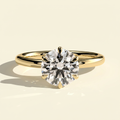 The Auriel - Round Lab Grown Diamond Solitaire with Six Claws & Hidden Halo