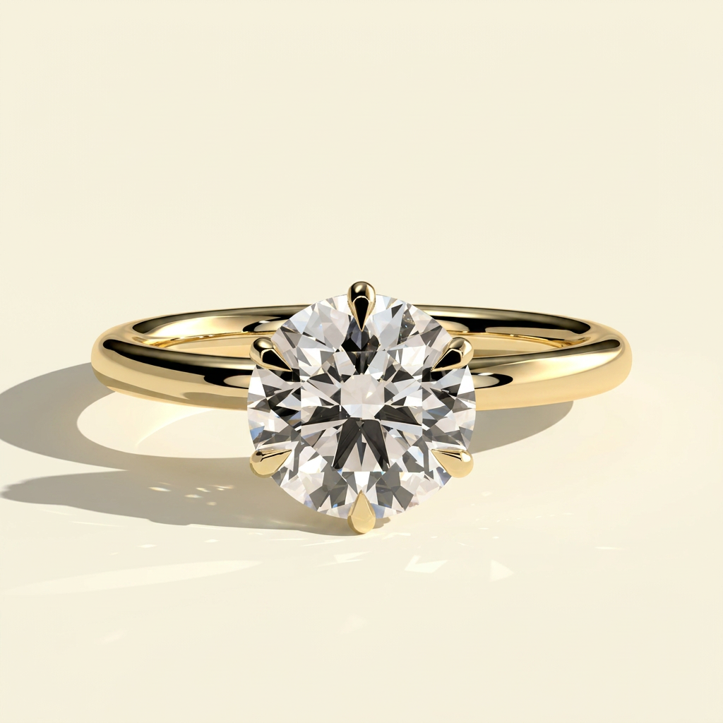 The Auriel - Round Lab Grown Diamond Solitaire with Six Claws & Hidden Halo