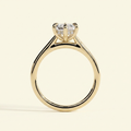 The Kira - Hexagon Cut Lab Grown Diamond Solitaire with Hidden Halo Ring