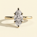 The Roselle - Marquise Cut Lab Grown Diamond Six Claw Solitaire with Hidden Halo Engagement Ring