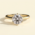 The Vienne - Round Cut Lab Grown Diamond Six Claw Low Cathedral Solitaire Engagement Ring