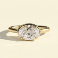 The Aurelle - East West Oval Lab Grown Diamond Ring with Bezel Frame Design