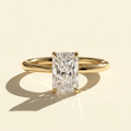 The Aurelia - Radiant Cut Lab Grown Diamond Engagement Ring with Hidden Halo