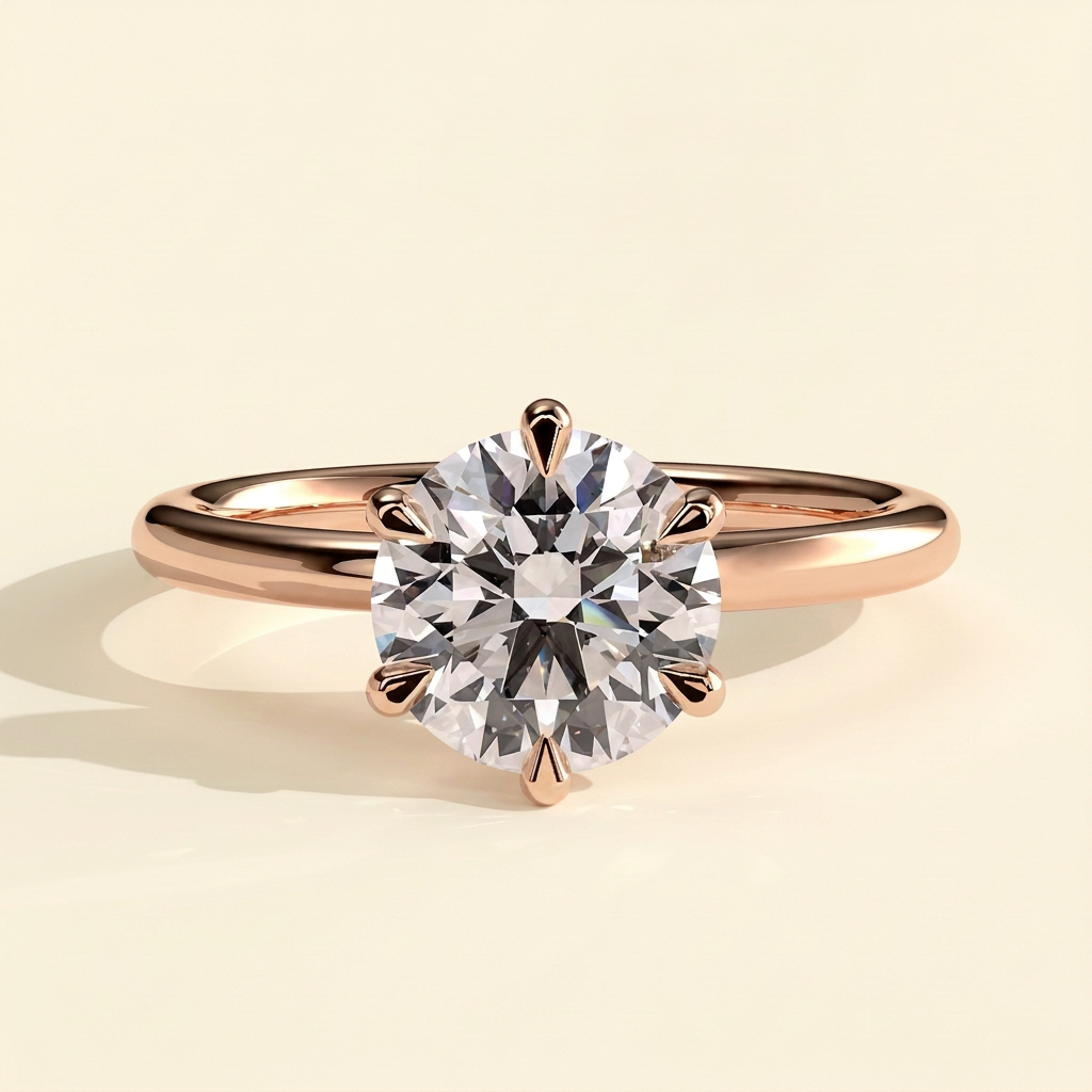 The Ciela - Round Cut Lab Grown Diamond Six Claw Solitaire Engagement Ring