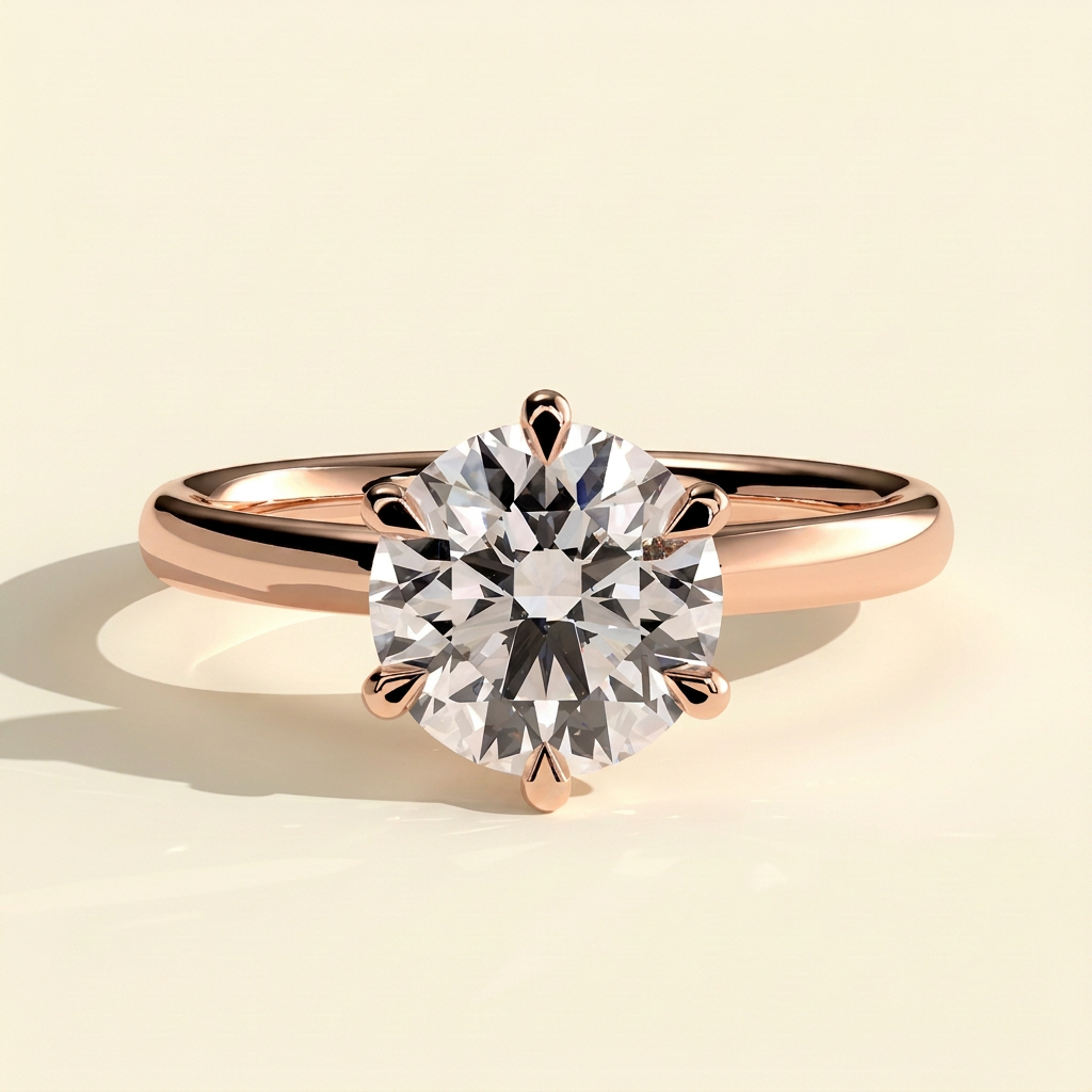 The Essa - Round Cut Lab Grown Diamond Solitaire with Solid Cathedral High Setting Ring