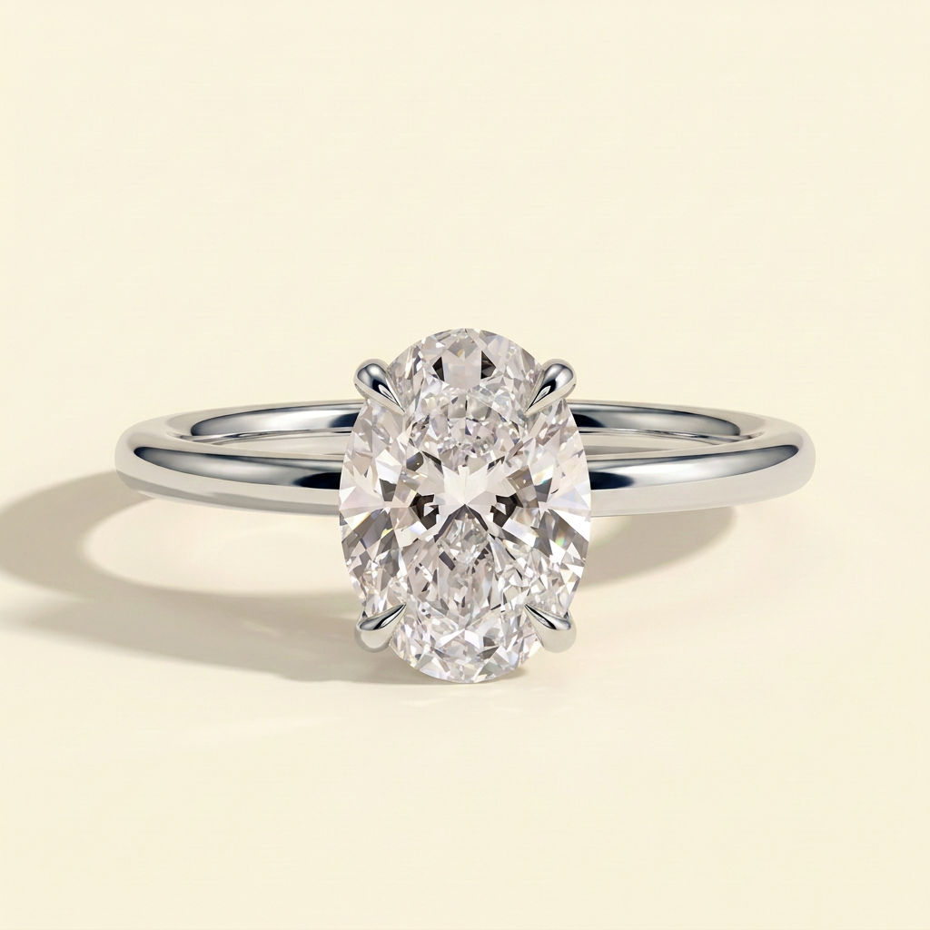 The Verity - Classic Oval Cut Lab Grown Diamond Solitaire Engagement Ring