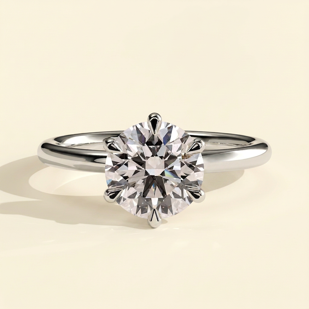 The Ciela - Round Cut Lab Grown Diamond Six Claw Solitaire Engagement Ring