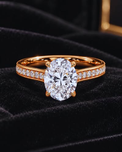 Lucent Carat Lab Brilliant Oval Diamond Ring